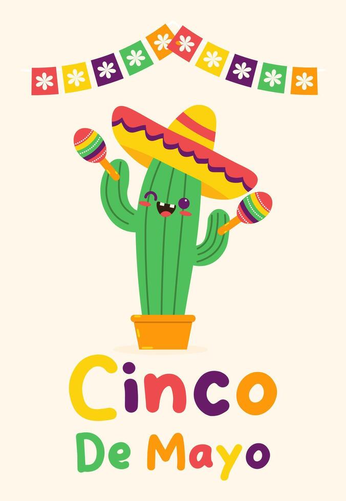 cinco de mayo Mexicaans vakantie banier, poster. vector vlak ontwerp.