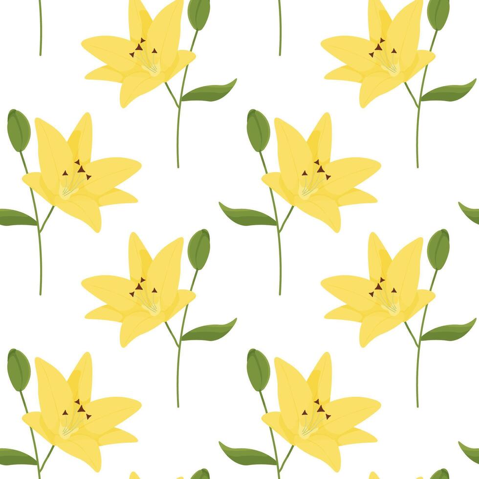 naadloos patroon met een lelie bloem. vlak vector illustratie. patroon voor omhulsel papier en kleding stof.