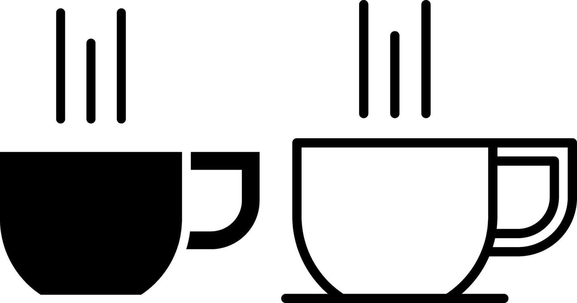 kop van koffie icoon, teken, of symbool in glyph en lijn stijl geïsoleerd Aan transparant achtergrond. vector illustratie