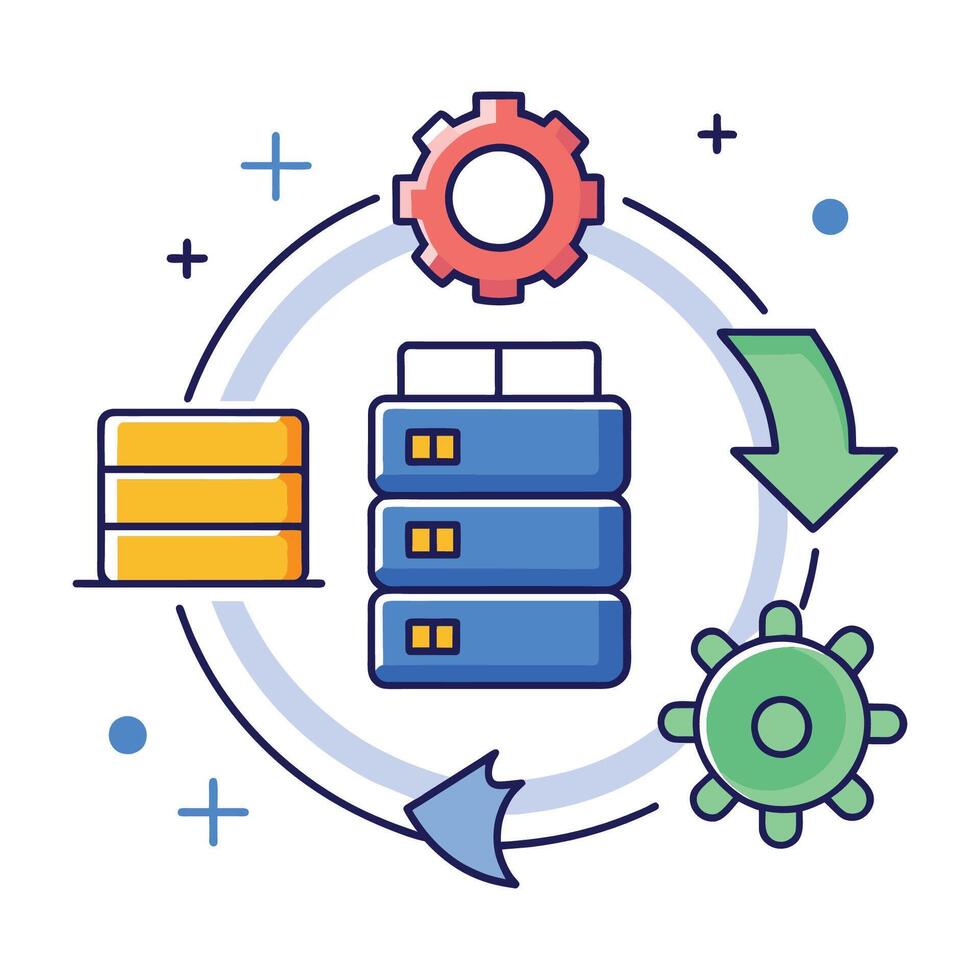 verandering beheer backup geïsoleerd vector illustratie