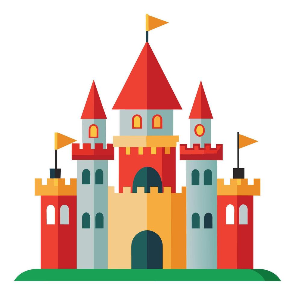 kasteel vlak vector illustratie Aan wit achtergrond