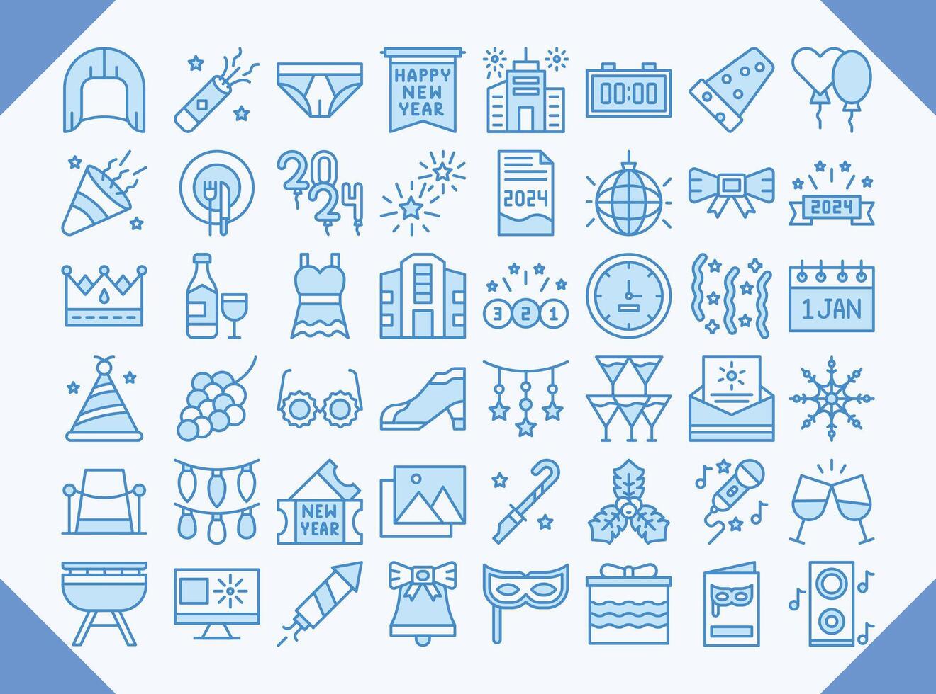 nieuw jaar blauw vector ontwerp icoon voor bedrijf en web