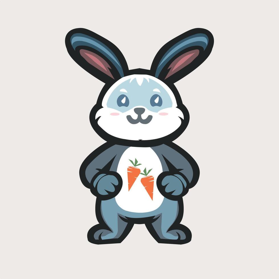 illustratie van een schattig konijn en haar wortel. vector