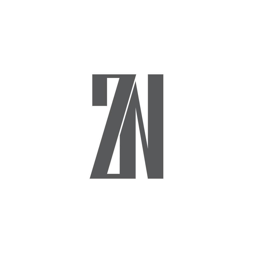 initialen brieven logo zn, nz, z en n vector