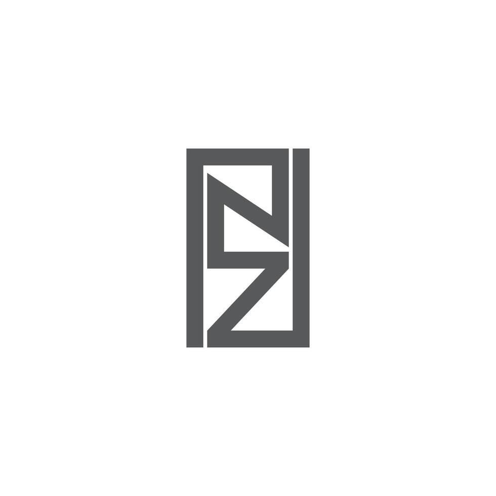 initialen brieven logo zn, nz, z en n vector