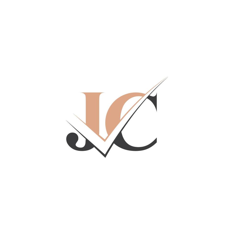 alfabet letters initialen monogram logo jc, cj, j en c vector