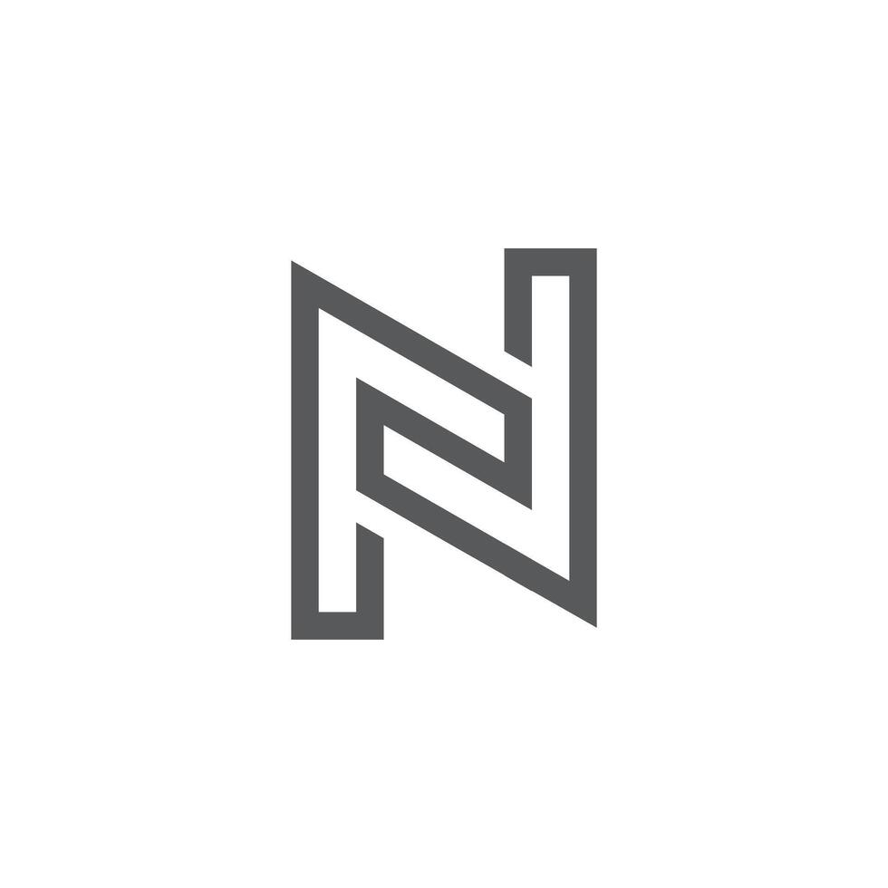 initialen brieven logo zn, nz, z en n vector