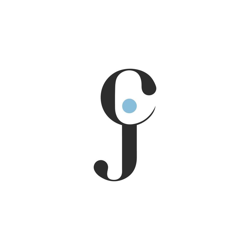 alfabet letters initialen monogram logo jc, cj, j en c vector