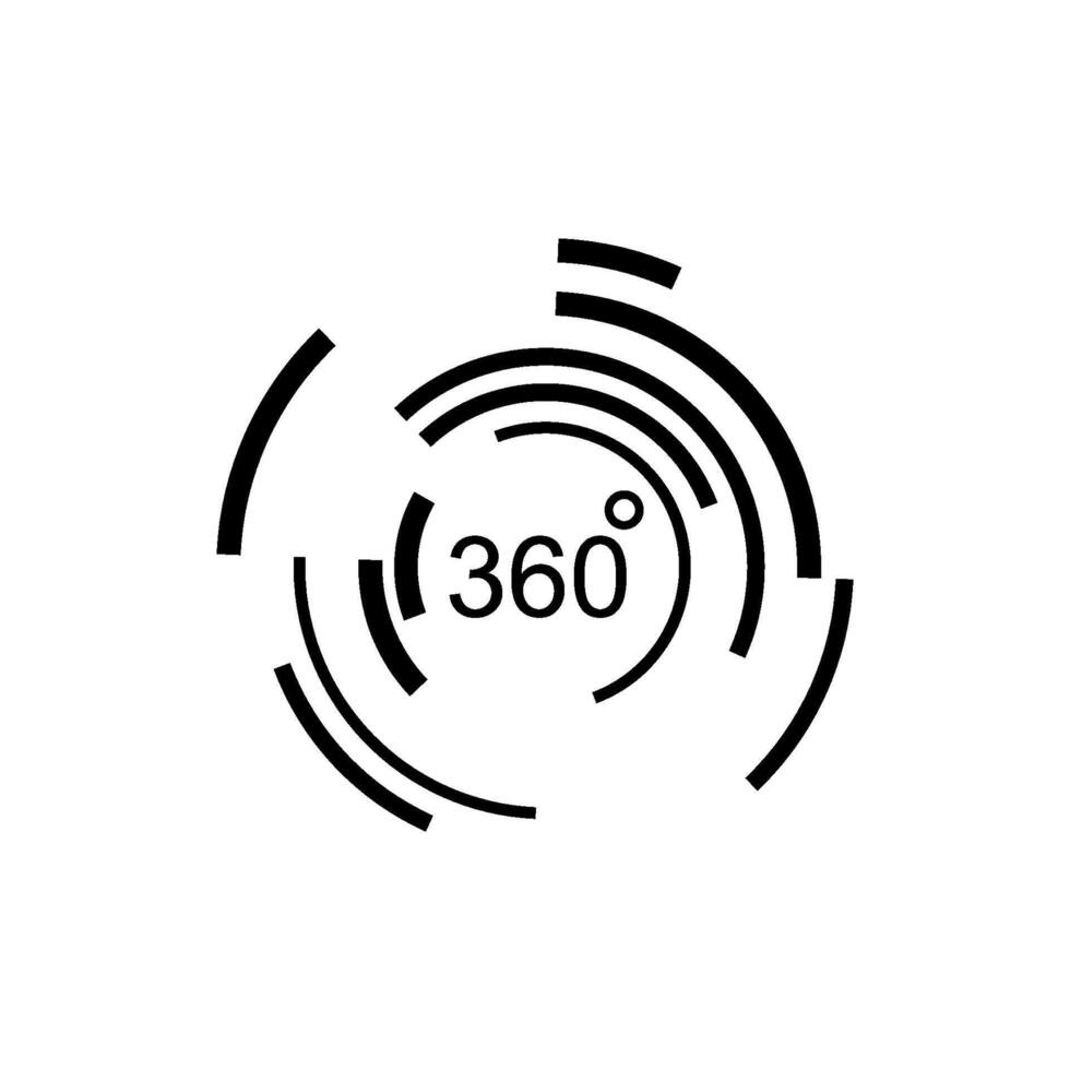 360 graden pictogram vector ontwerpsjabloon