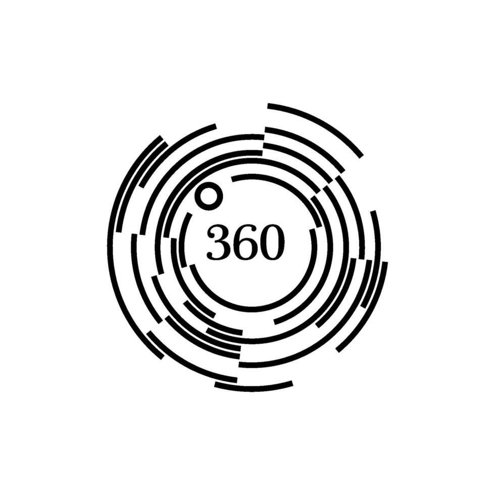 360 graden pictogram vector ontwerpsjabloon