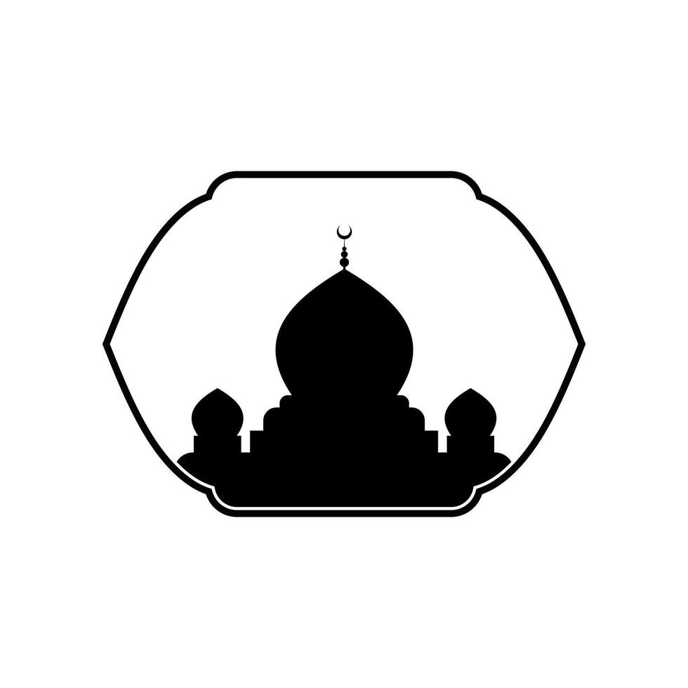 moskee logo vecor illustratie. moslim moskee silhouet logo sjabloon. Ramadan kareem, eid mubarak vector