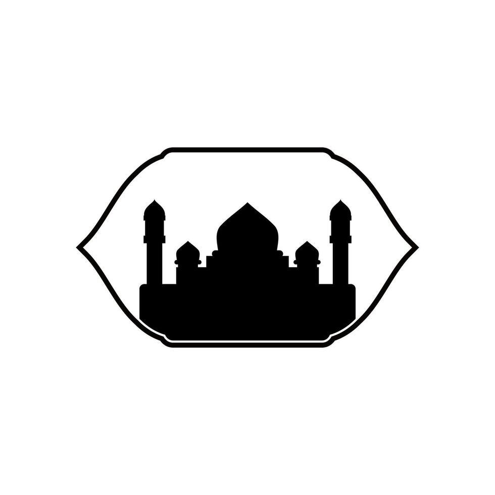 moskee logo vecor illustratie. moslim moskee silhouet logo sjabloon. Ramadan kareem, eid mubarak vector