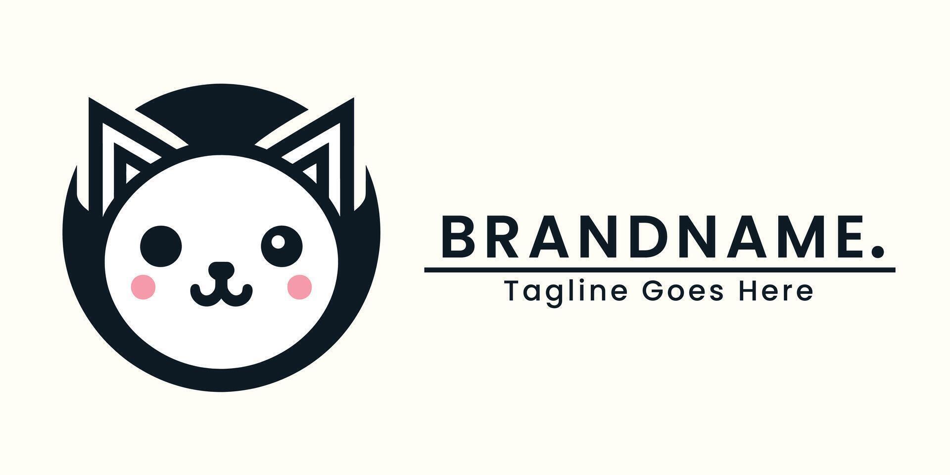 wit kat vervelend rood hoed logo gemakkelijk en vlak Japans stijl blij kleur wit en rood voor branding vector
