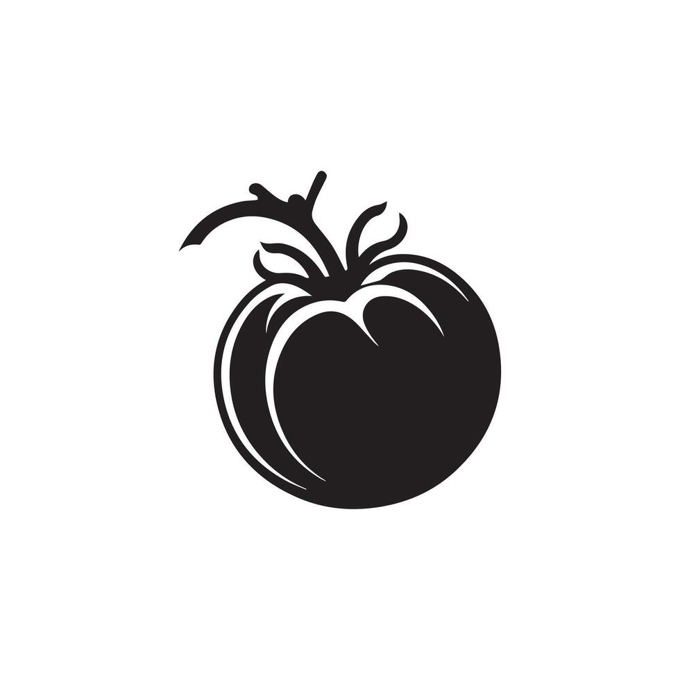 tomaat icoon zwart natuurlijk voedsel vector ontwerp illustratie.