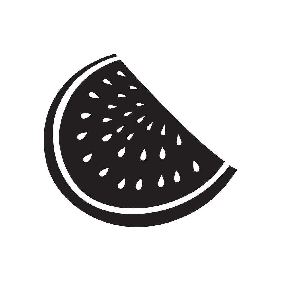 watermeloen voedsel icoon zwart geïsoleerd vector Aan wit achtergrond.