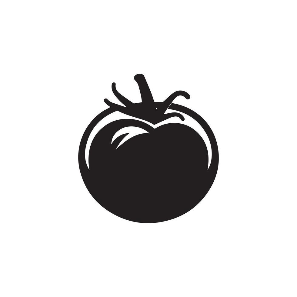 tomaat icoon zwart natuurlijk voedsel vector ontwerp illustratie.