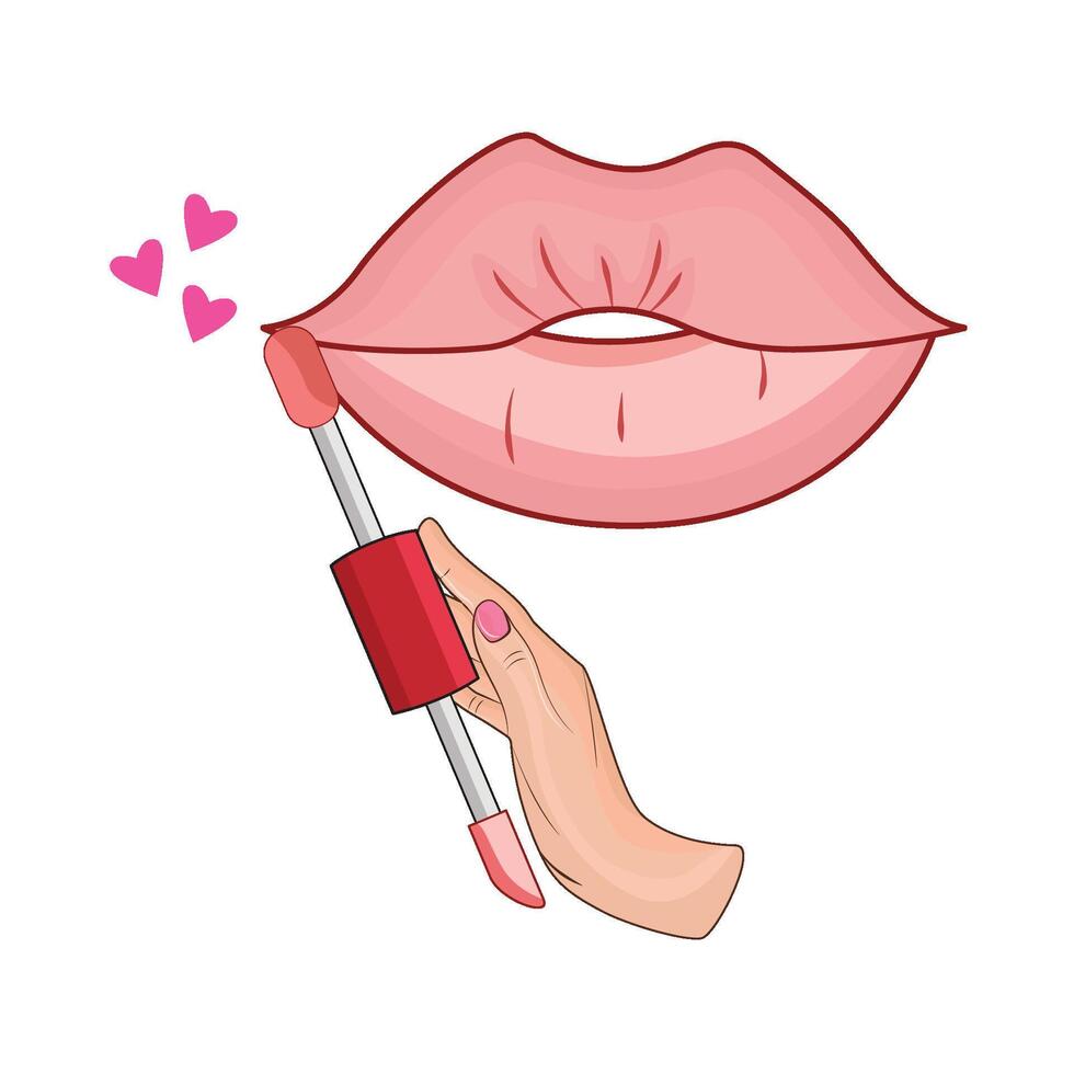 illustratie van dubbele hoofd lippenstift vector