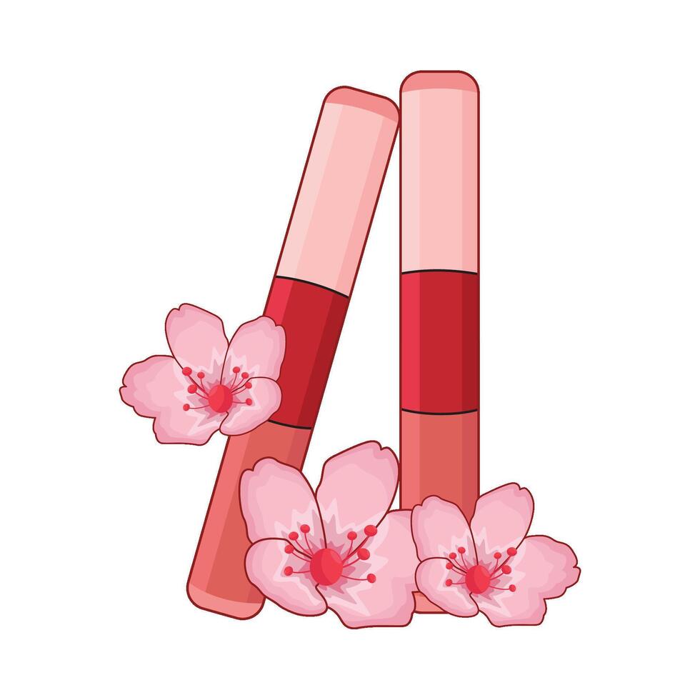 illustratie van dubbele hoofd lippenstift vector