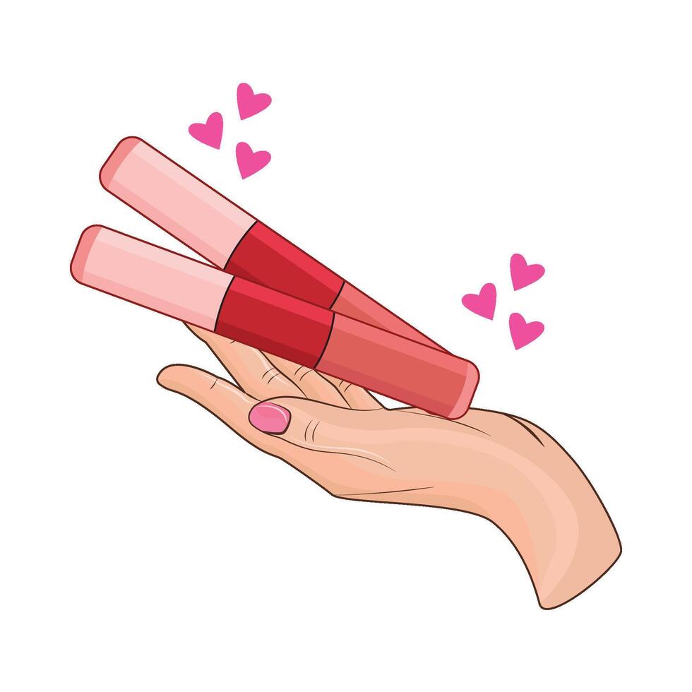 illustratie van dubbele hoofd lippenstift vector