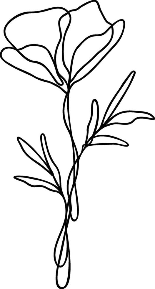 bloem lijn kunst, doorlopend lijn bloemen ontwerp vector