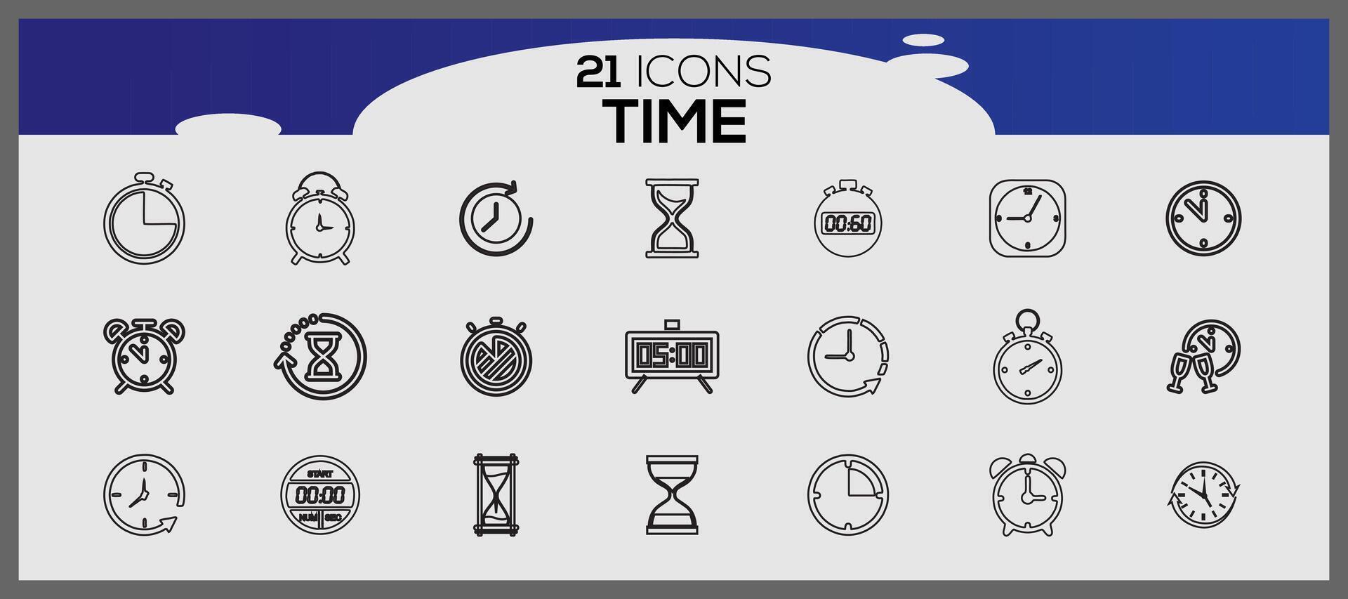 tijd pictogrammen verzameling. horloges icoon set. klok pictogrammen set. vector