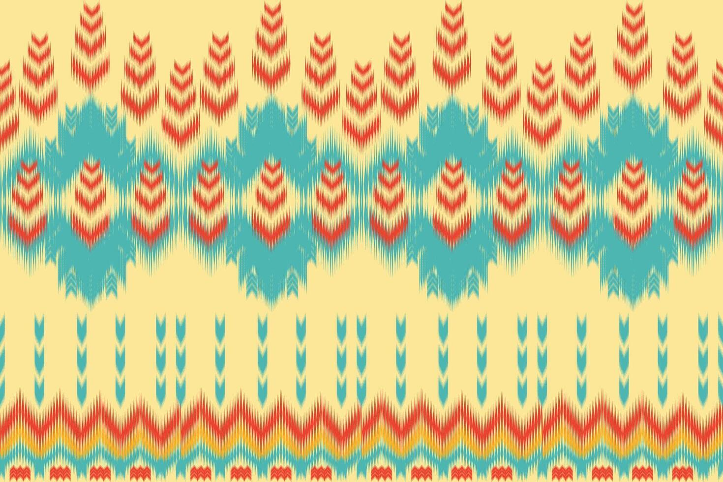 ikat patroon met een meetkundig bloem ontwerp blauw oranje geel ontwerp voor afdrukken textiel tapijt vector