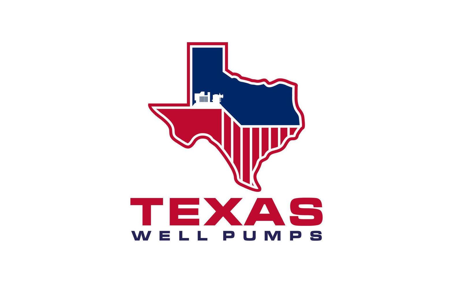 kaart van Texas goed pomp logo ontwerp illustratie vector