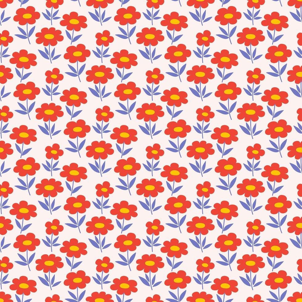 wijnoogst bloemen naadloos patroon. achtergrond met klein gemakkelijk bloemen. ditsy stijl kleding stof. vector illustratie