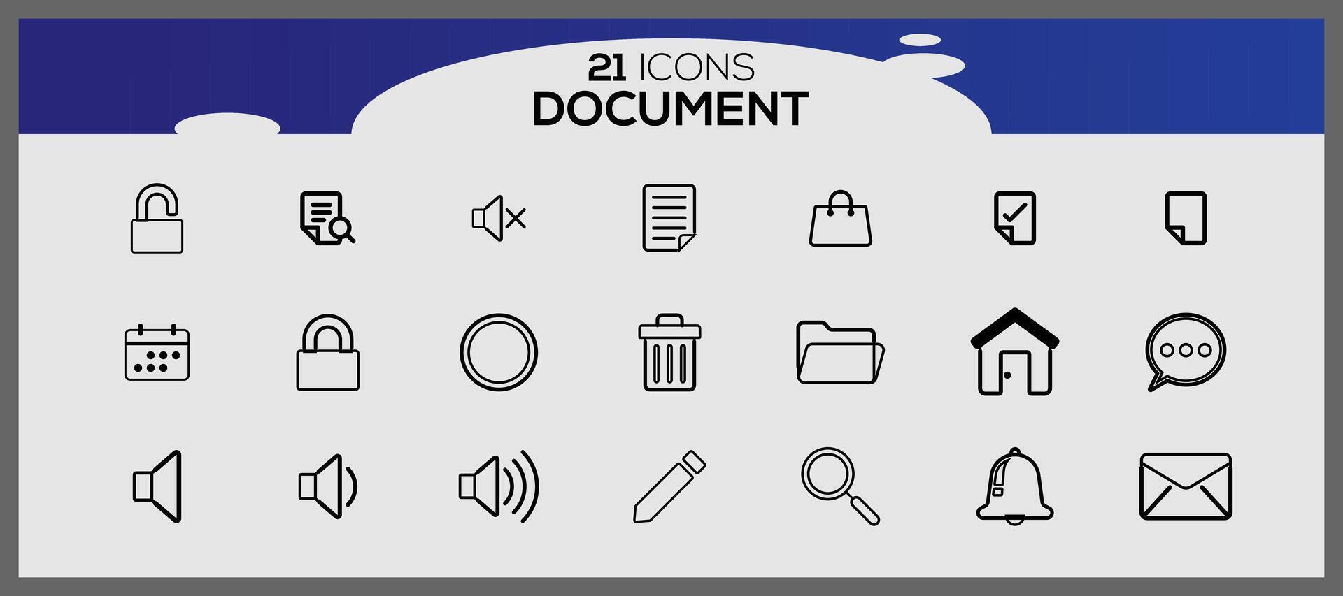 creatief bestanden en documenten vlak icoon pak. website pictogrammen verzameling. internet elementen pictogrammen. vector