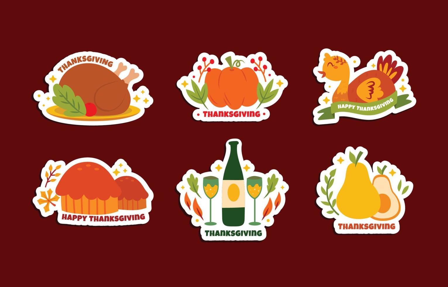 thanksgiving groet stickers vector