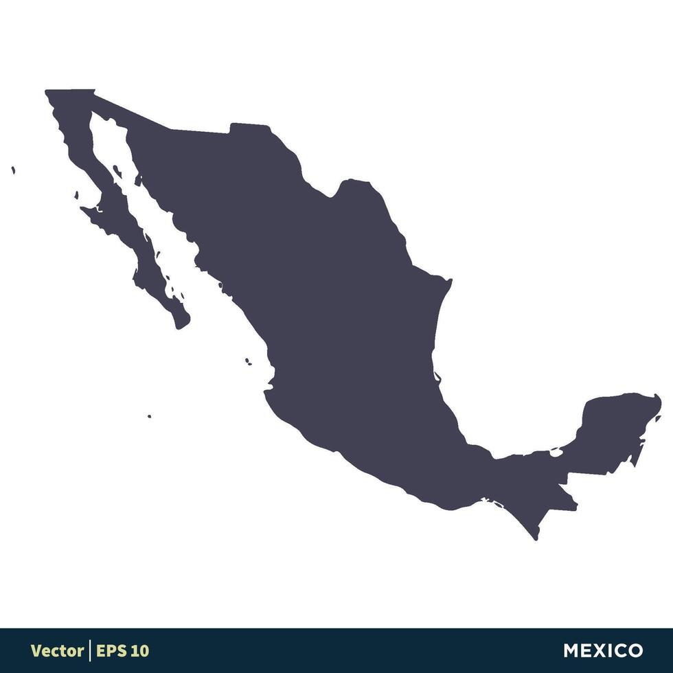 Mexico - noorden Amerika landen kaart icoon vector logo sjabloon illustratie ontwerp. vector eps 10.