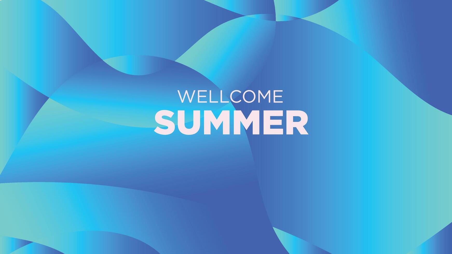 welkom zomer in abstract verkoudheid blauw achtergrond vector