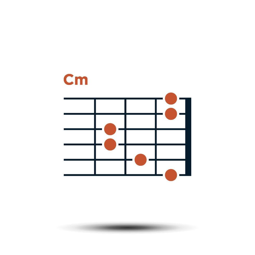 cm, eenvoudig gitaar akkoord tabel icoon vector sjabloon