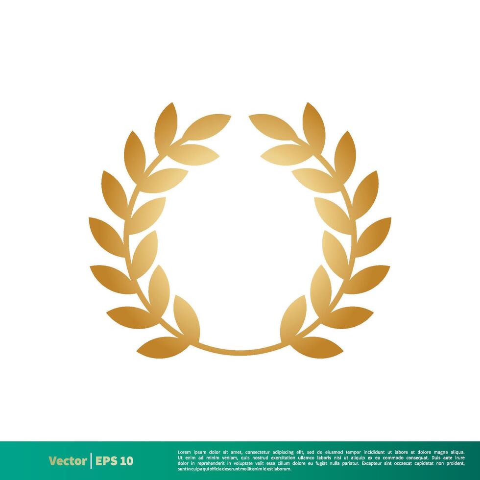 goud laurier icoon vector logo sjabloon illustratie ontwerp. vector eps 10.