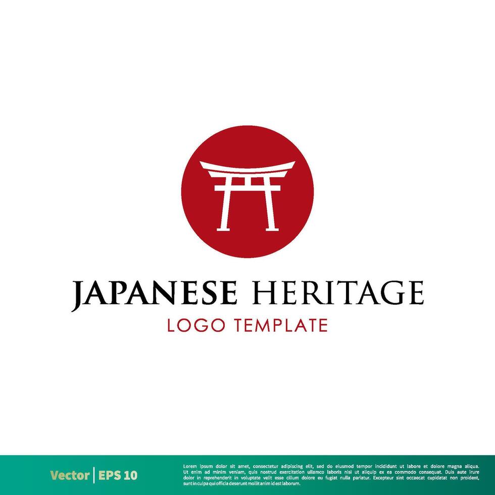 Japans torii poort vector icoon logo sjabloon illustratie ontwerp. vector eps 10.