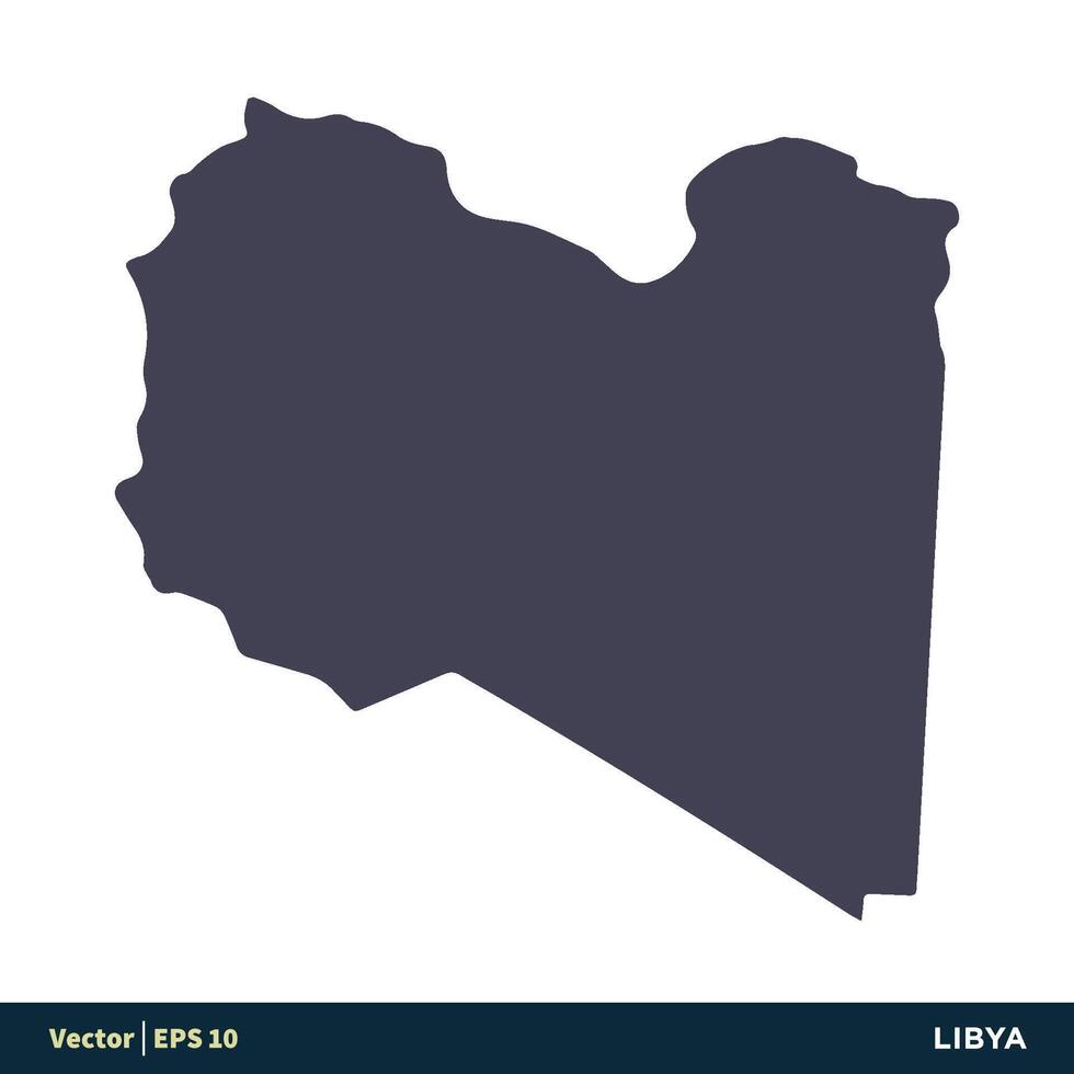 Libië - Afrika landen kaart icoon vector logo sjabloon illustratie ontwerp. vector eps 10.