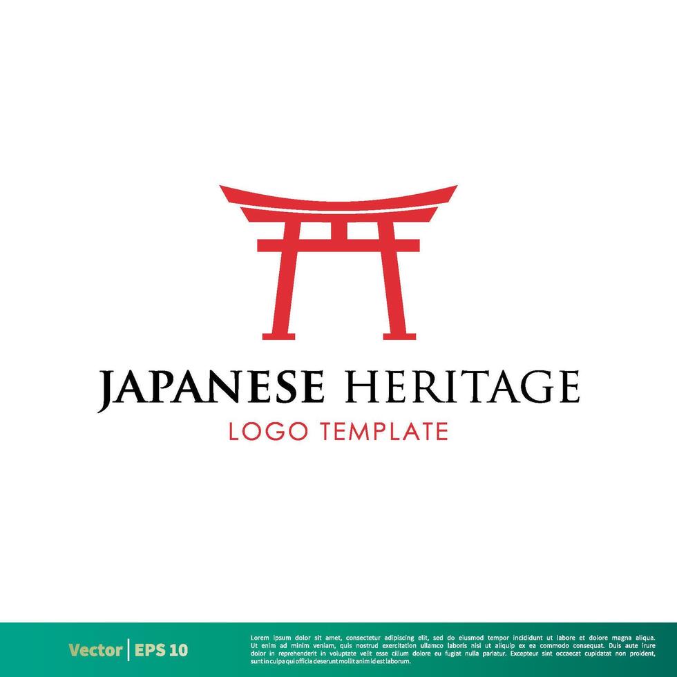 Japans torii poort vector icoon logo sjabloon illustratie ontwerp. vector eps 10.