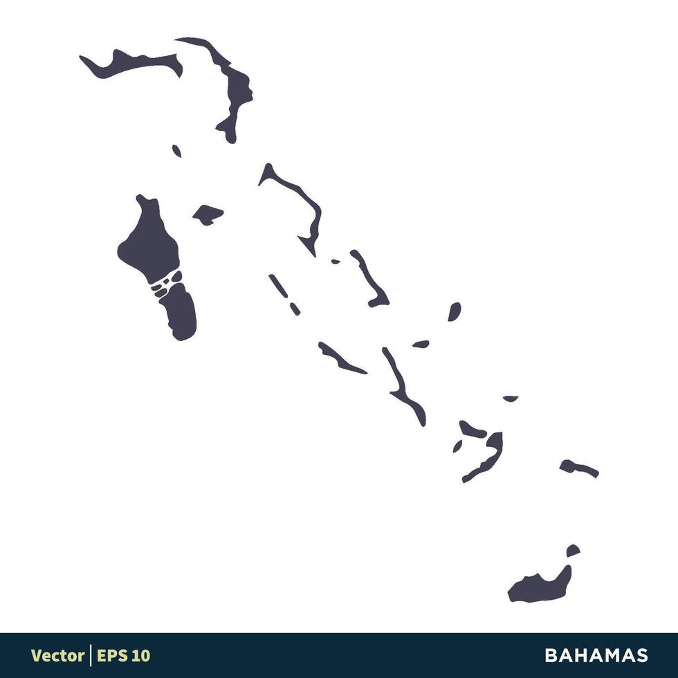 Bahamas - noorden Amerika landen kaart icoon vector logo sjabloon illustratie ontwerp. vector eps 10.