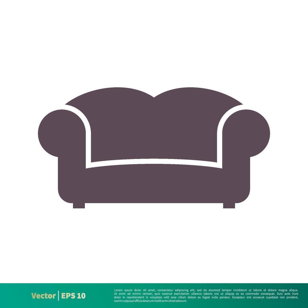 sofa bankstel icoon vector logo sjabloon illustratie ontwerp. vector eps 10.