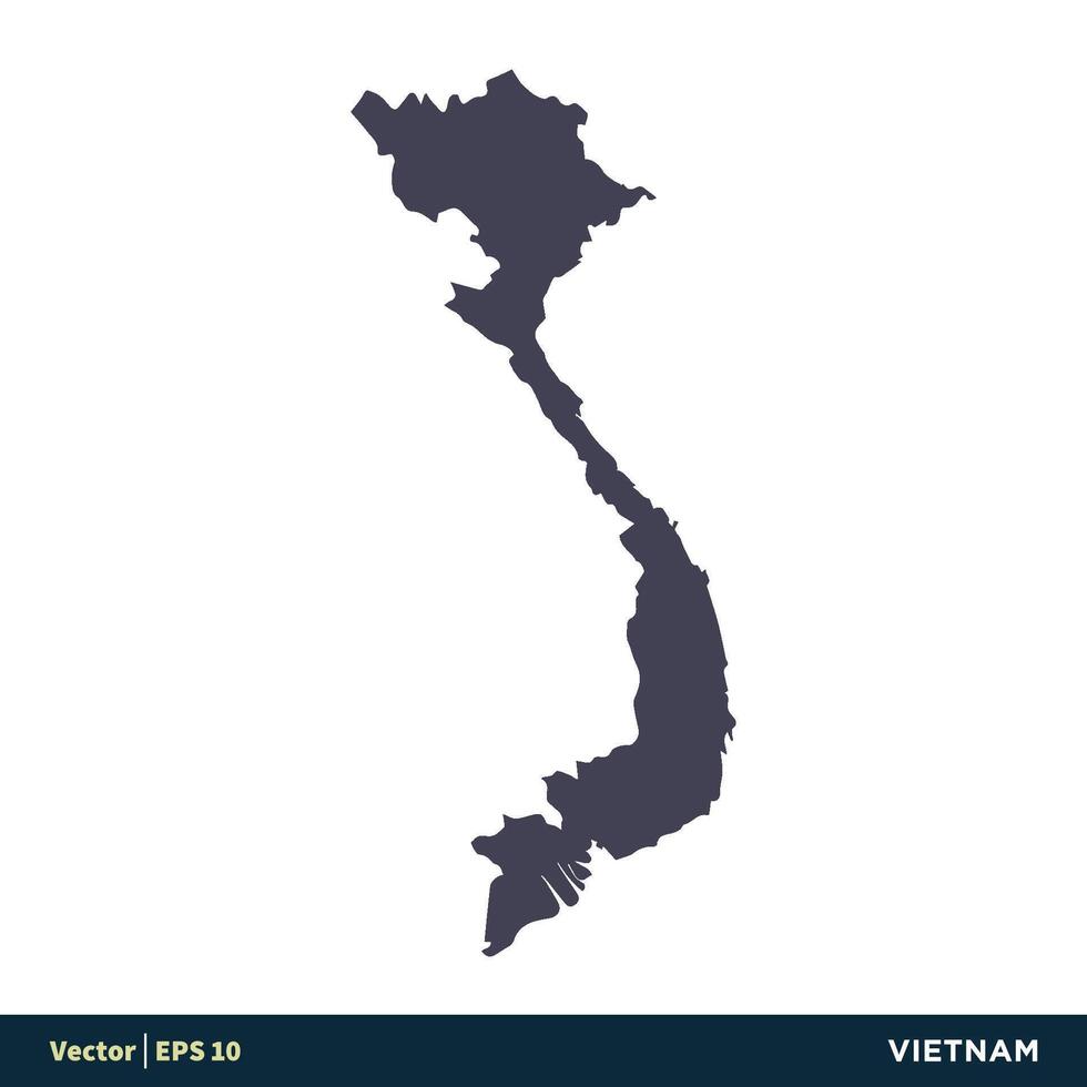 Vietnam - Azië landen kaart icoon vector logo sjabloon illustratie ontwerp. vector eps 10.