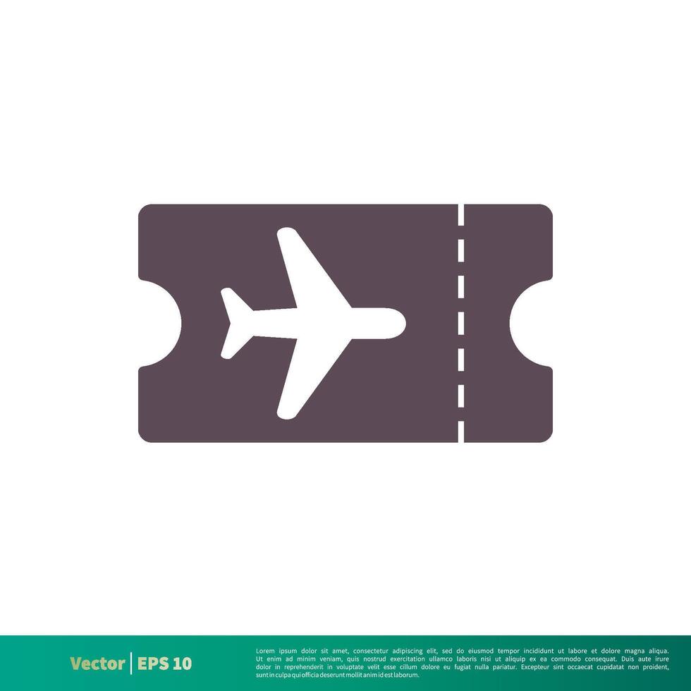 vliegtuig ticket icoon vector logo sjabloon illustratie ontwerp. vector eps 10.