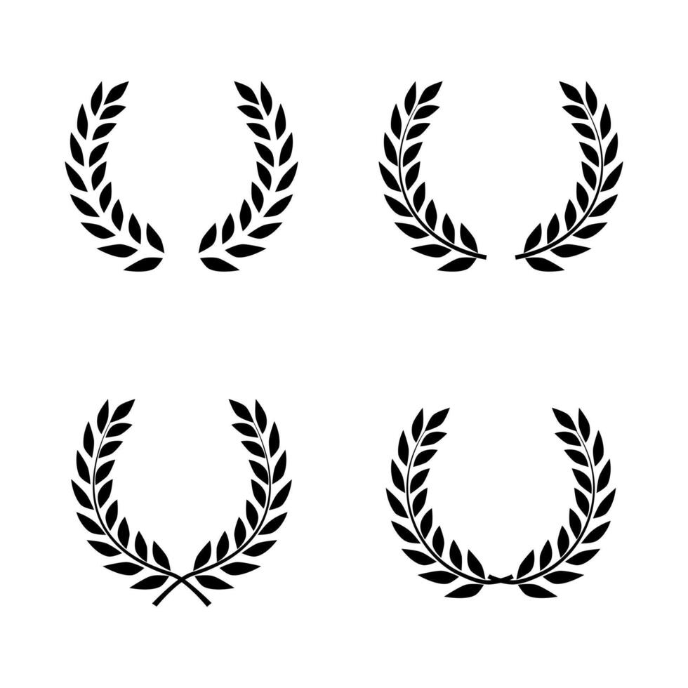 laurier krans set. prijs logo vector