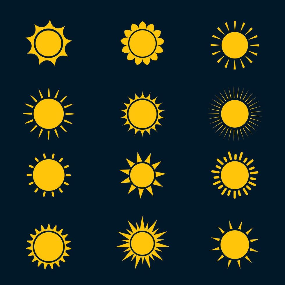 zonnen icoon verzameling. vector logo voor web ontwerp