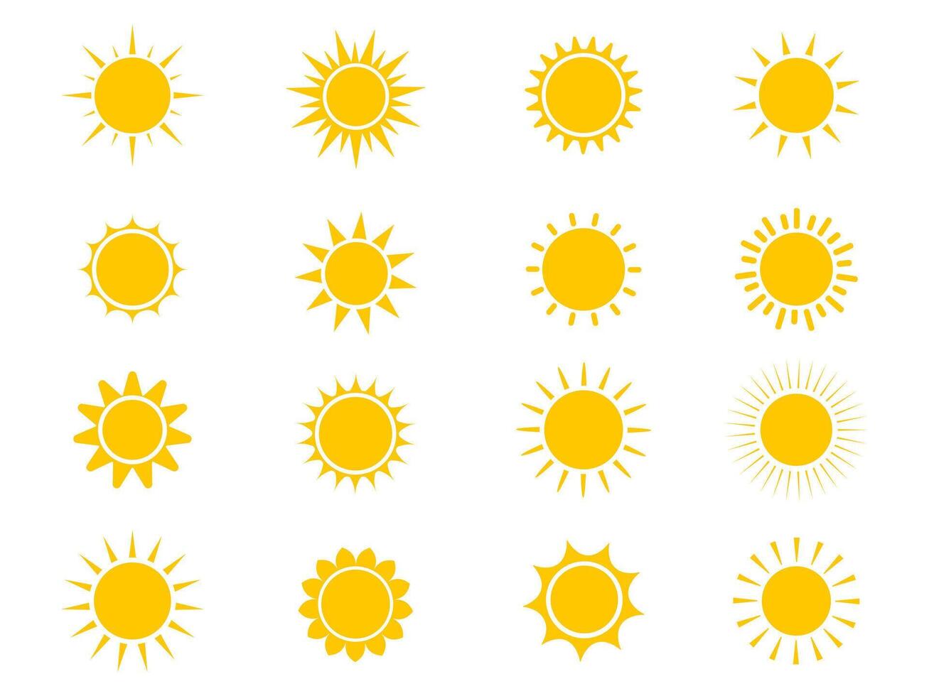 zonnen icoon verzameling. vector logo voor web ontwerp