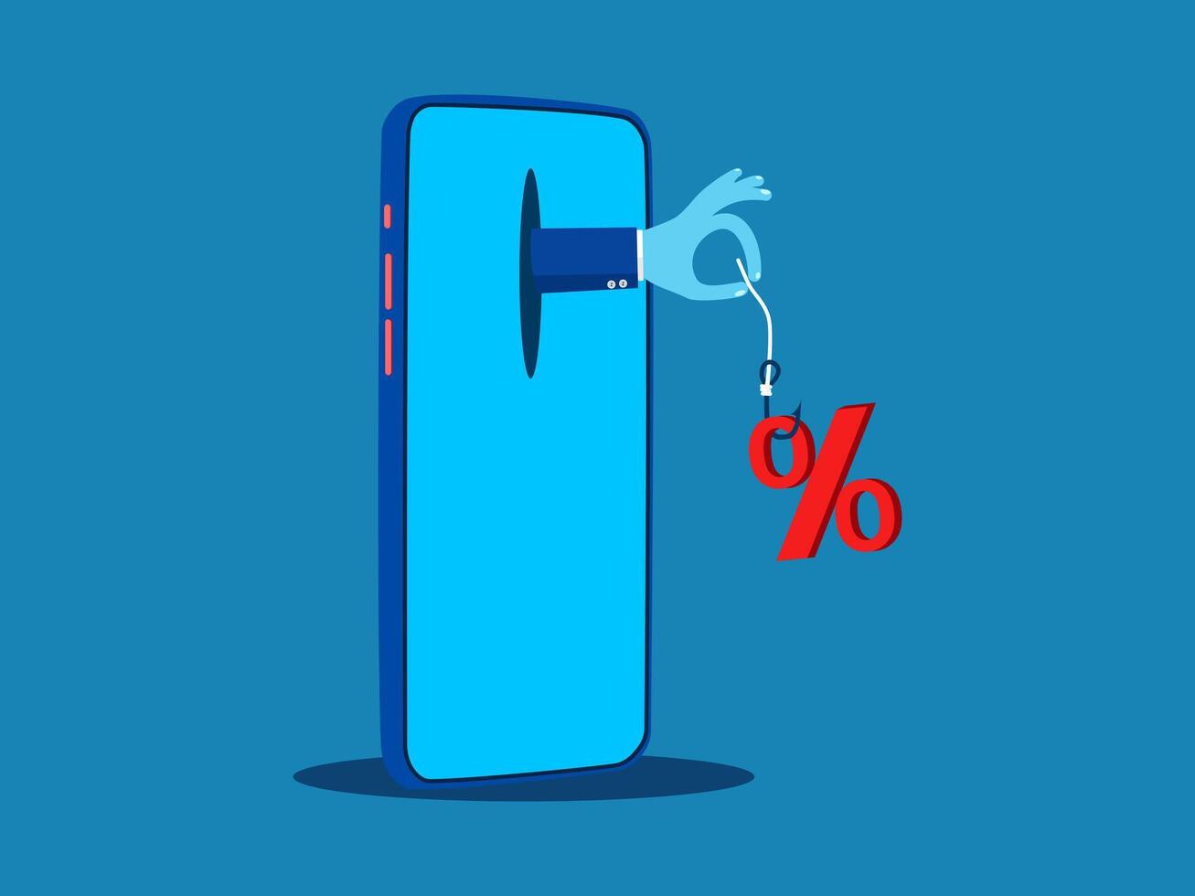 percentage korting Aan visvangst staven en aas vector