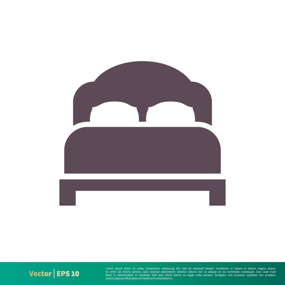 hotel, motel, bed icoon vector logo sjabloon illustratie ontwerp. vector eps 10.