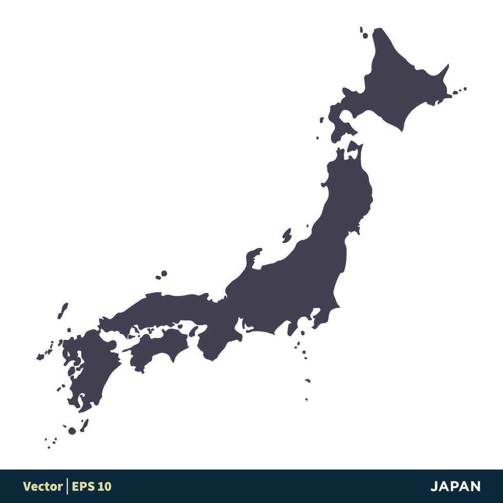 Japan - Azië landen kaart icoon vector logo sjabloon illustratie ontwerp. vector eps 10.
