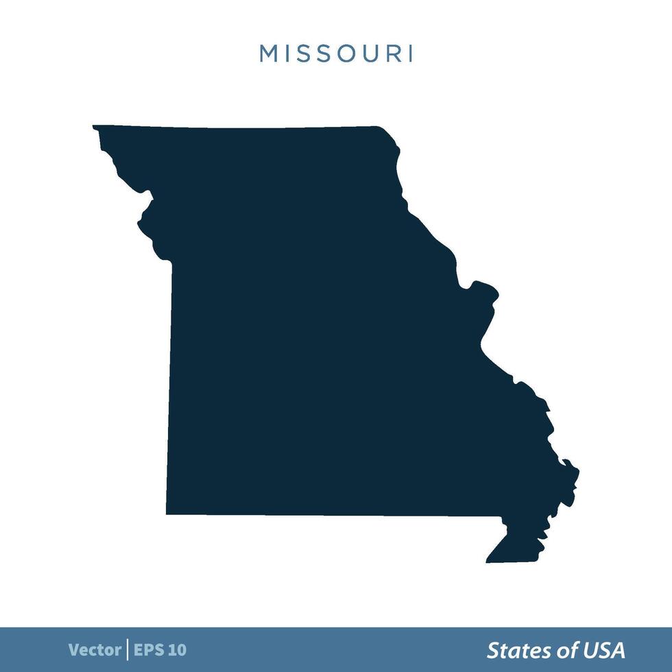 Missouri - staten van ons kaart icoon vector sjabloon illustratie ontwerp. vector eps 10.