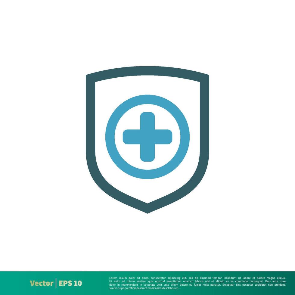 schild en kruis medisch, gezondheidszorg icoon vector logo sjabloon illustratie ontwerp. vector eps 10.