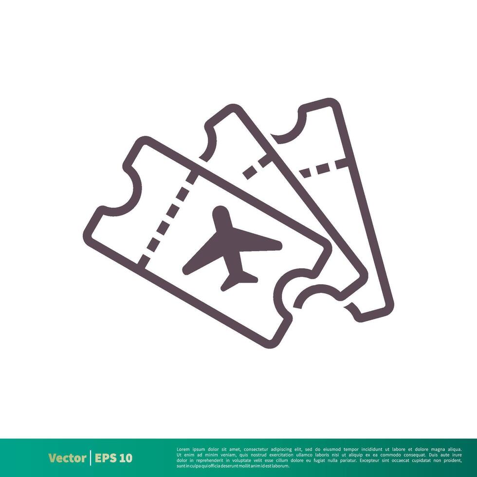 vliegtuig ticket icoon vector logo sjabloon illustratie ontwerp. vector eps 10.